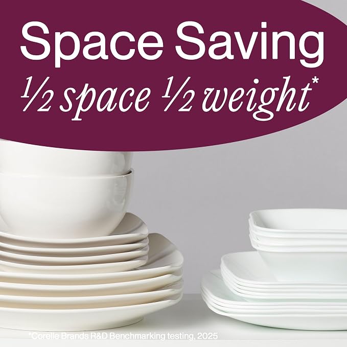 Corelle Square Simple Lines Dinner Plate Set, 6 Pack - Image 7