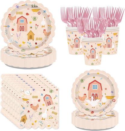 250Pcs Farm Chicken Party Decorations by Greencian