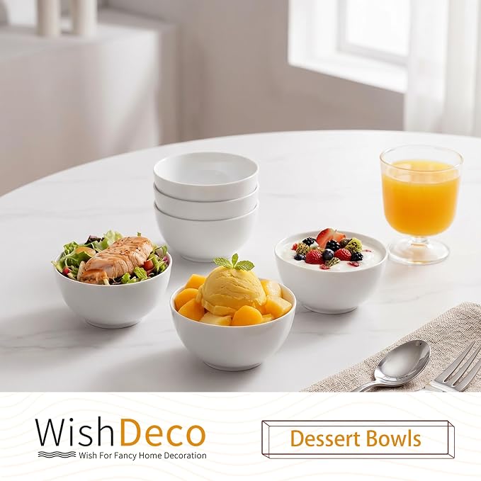 Small Bowls Set of 6, Ceramic Dessert Bowls 10 oz, Porcelain Bowl - Image 2
