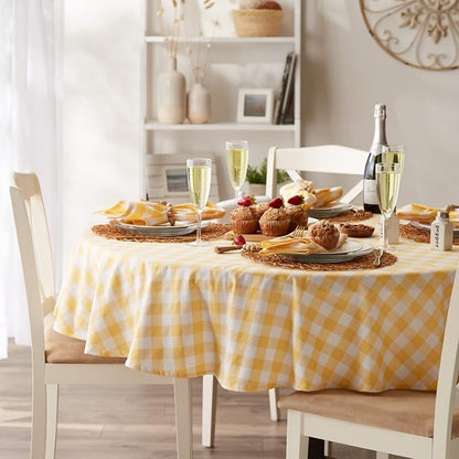 DII Checkered Tabletop Collection 100% Cotton, Machine Washable, Tablecloth - Image 4