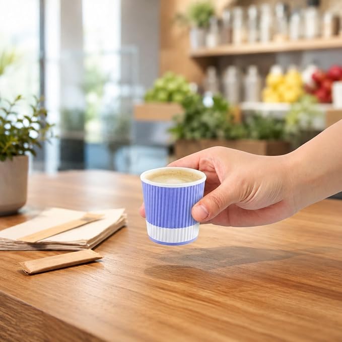 Restaurantware 4 Ounce Ripple Insulated Coffee Cups, 500 Double Wall Corrugated - Image 5