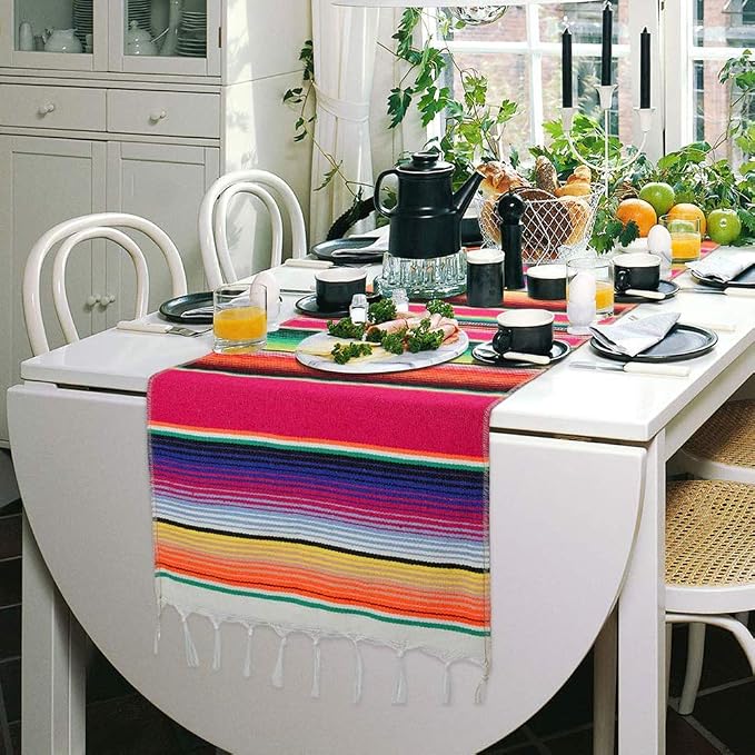 Fowecelt Mexican Serape Table Runner 14 x 84 Inch - Image 5