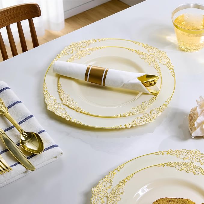 Bestluck 350PCS Ivory Disposable Dinnerware - Image 7