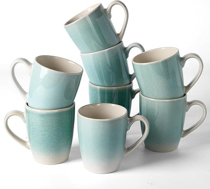 famiware Coffee Mugs Set, 13 oz Mug Set of 8, Stoneware Cups by Famiware