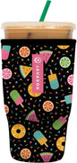 Sok It JavaSok Iced Coffee & Cold Soda Insulated Neoprene Cup Sleeve (Summer Sweets, Large: 30-32oz)