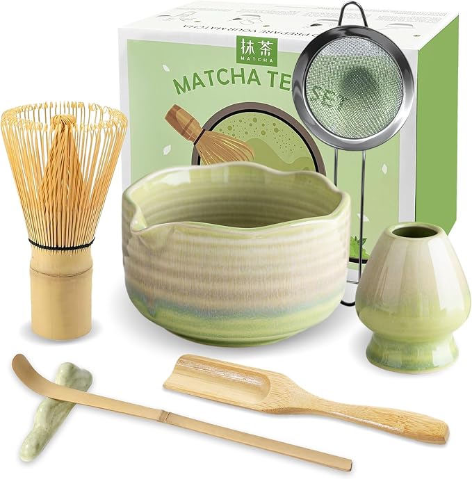 JBER Matcha Set, Bamboo Whisk, Powder Sifter by JBER