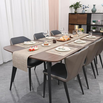 Myir JUN Beige Table Runner Home Decor Dining Table Runners | Vinyl Table - Image 4