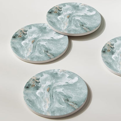 Set of 6 Abstract Marble Coasters - Image 6
