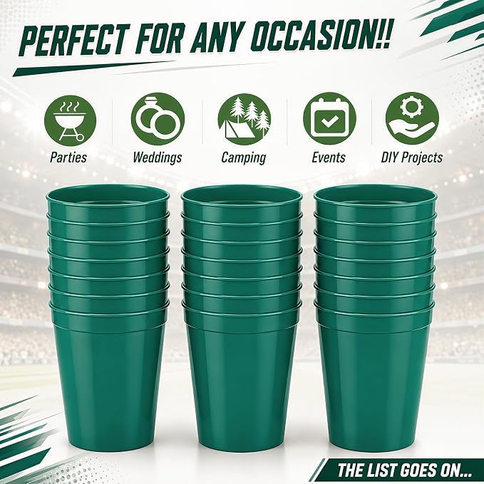 Yungyan 50 Pack 16 oz Stadium Cups Reusable Plastic Cups Blank Drink Stadium - Image 4