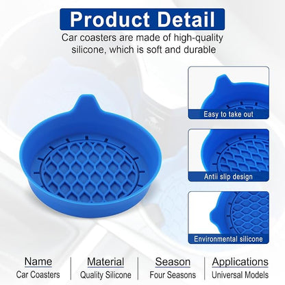Car Cup Holder Coaster, Silicone Cup Holder Insert, Universal Non-Slip Cup - Image 4