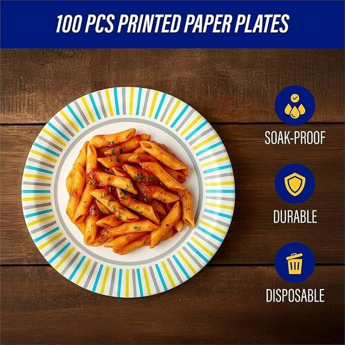 Genuine Joe Printed Paper Plates - Image 2