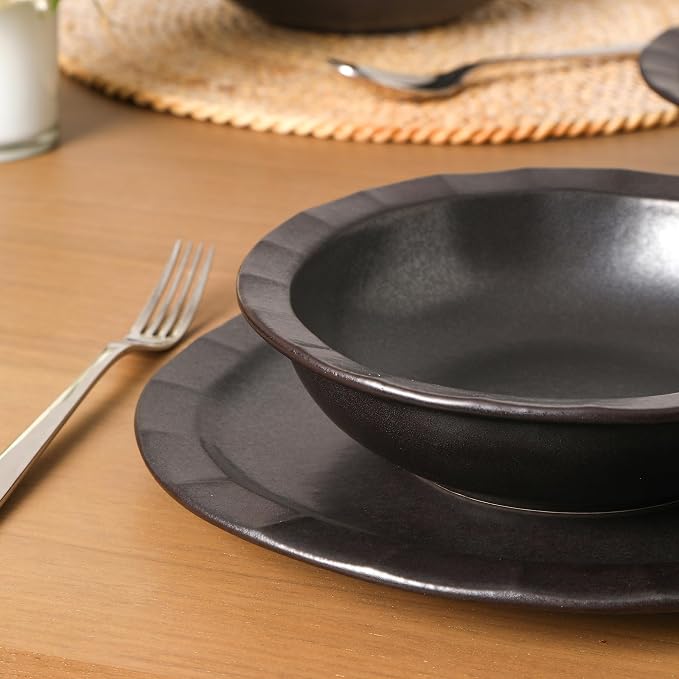 Stone Lain Oasis 12-Piece Dinnerware Set Stoneware, Dishwasher and Microwave - Image 7