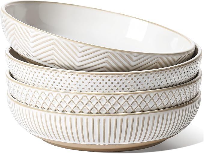 LE TAUCI Pasta Bowls 46oz, Large Salad Bowl, Ceramic Serving Plate, by LETAUCI