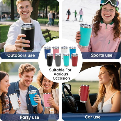 IEOVIEE 32 Pack 20oz Stainless Steel Insulated Bulk Tumblers - Image 8