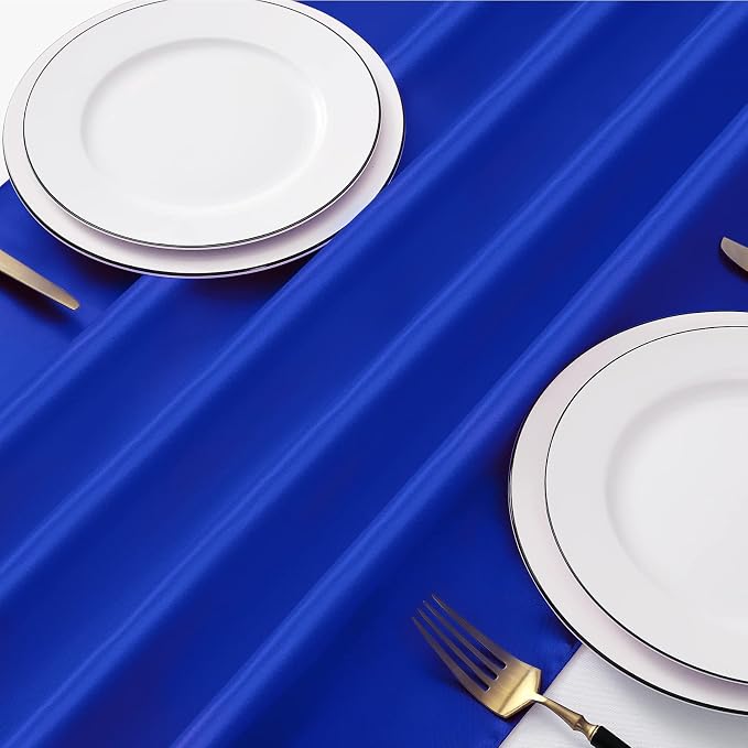 Manyshofu Royal Blue Satin Table Runner 12x108 - Image 2