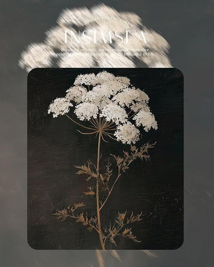 InSimSea Gold Picture Framed Wall Art, Living Room Vintage Dark Flower Wall Decor, Moody Floral Botanical Canvas Print Art, Home Farmhouse Decor, Antique Paintings with Frame 13x16inch