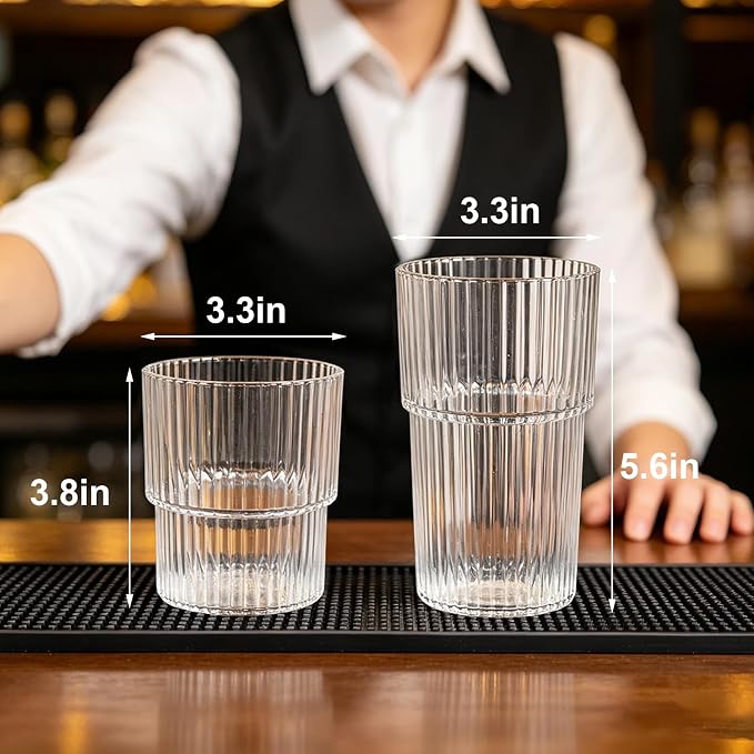 24 Pack Plastic Wine Glasses, 16 Oz Highball Glasses & 12 Oz Cocktail Glasses - Image 7