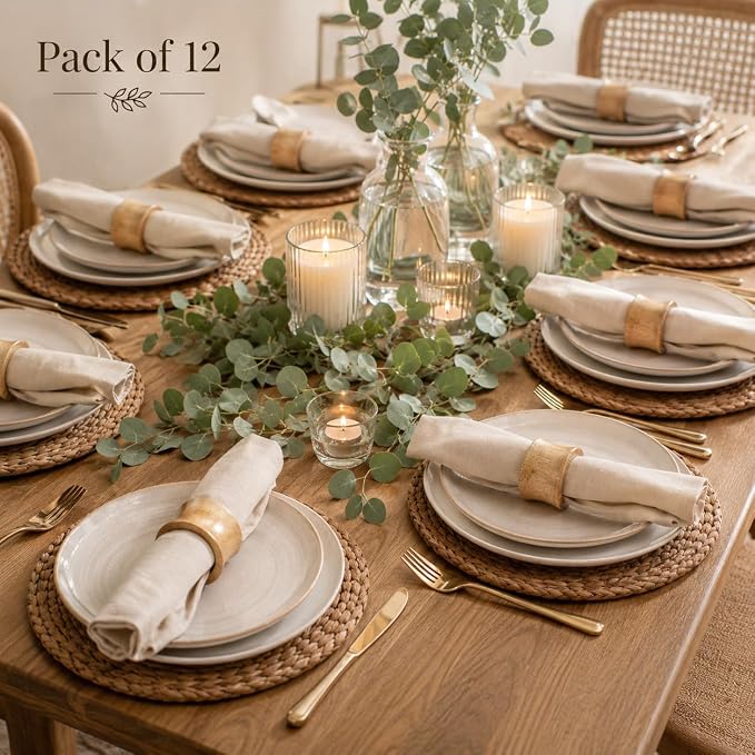 Mango Wood Napkin Rings Set of 12 - Image 8