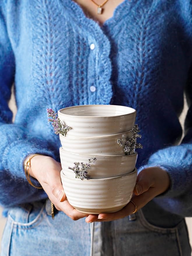 LE TAUCI Small Bowls 10 oz, Ice Cream Bowl, Ceramic Stoneware Bowl, Bowls Set - Image 2