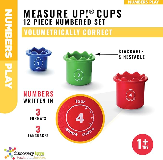Discovery Toys Measure UP! Cups | Educational Stacking & Nesting 12 Piece - Image 2