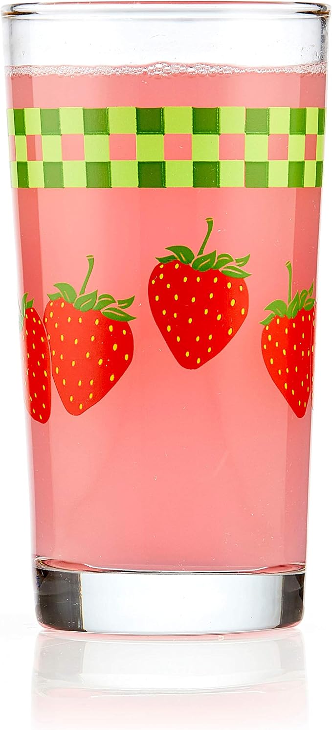 Libbey Vintage Juice Drinking Glasses Set of 4, Retro Fruit Design Glass Cups - Image 7