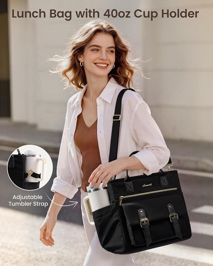 LOVEVOOK Insulated Lunch Bag Women, Large Lunch Tote Work Picnic Cooler Bag | - Image 3