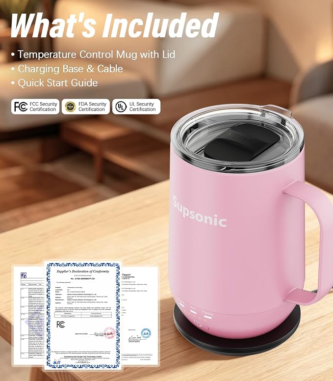 Supsonic - 16oz Self Heating Coffee Mug, Smart Heated Coffee Mug Faster - Image 8