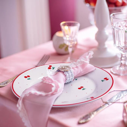 Honeydak 6 Pcs Cherry Plates Ceramic Fruit birthday Decorations 6 Inch Salad - Image 4
