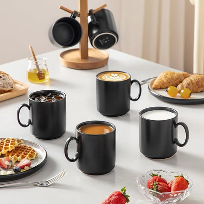 vancasso Porcelain Coffee Mugs Set of 6, 12 Oz Black Coffee Cups - Image 6