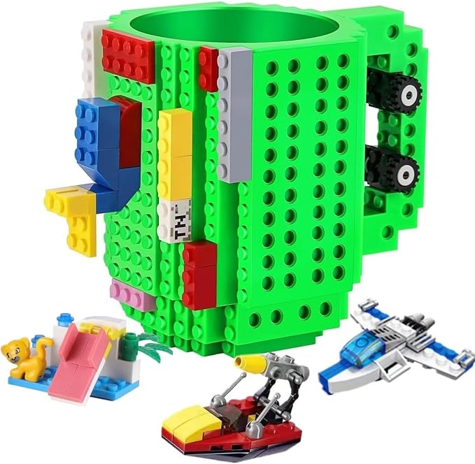 DEEXITO Build on Brick Coffee Mugs, Creative DIY Kids Party Cups by DEEXITO