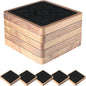 Square Coasters for Drinks, Absorbent Coaster Sets of 5, Wood Drinks Coasters for Coffee Tabletop Protection, Non-Slip, Non-Stick, Suitable for Kinds of Cups Wooden Table Drink, 4.1 Inches Black