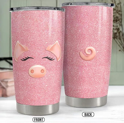 SANDJEST Pig Tumbler Glitter 20oz Tumblers - Image 2
