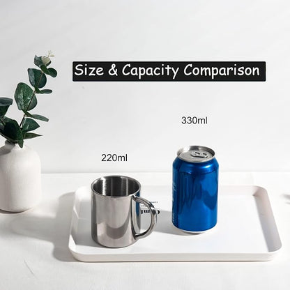 IMEEA Small Espresso Mug 7.5oz Double Wall Stainless Steel Cups - Image 2