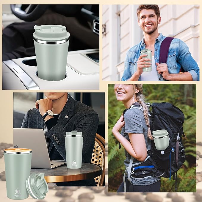Insulated Travel Coffee Mug Reusable Coffee Tumbler Cup - Image 6