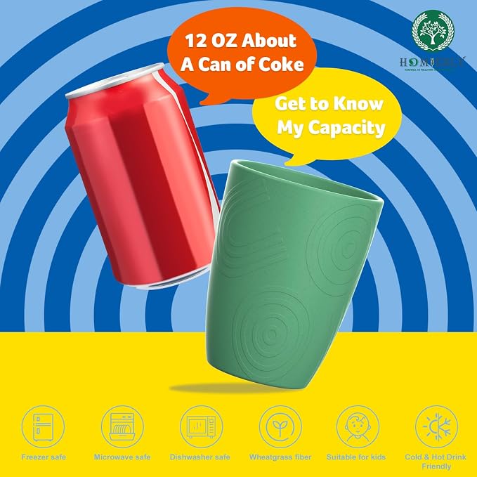 Homienly Wheat Straw Cups, Premium Alternative to Plastic Cup Set of 8 - Image 4