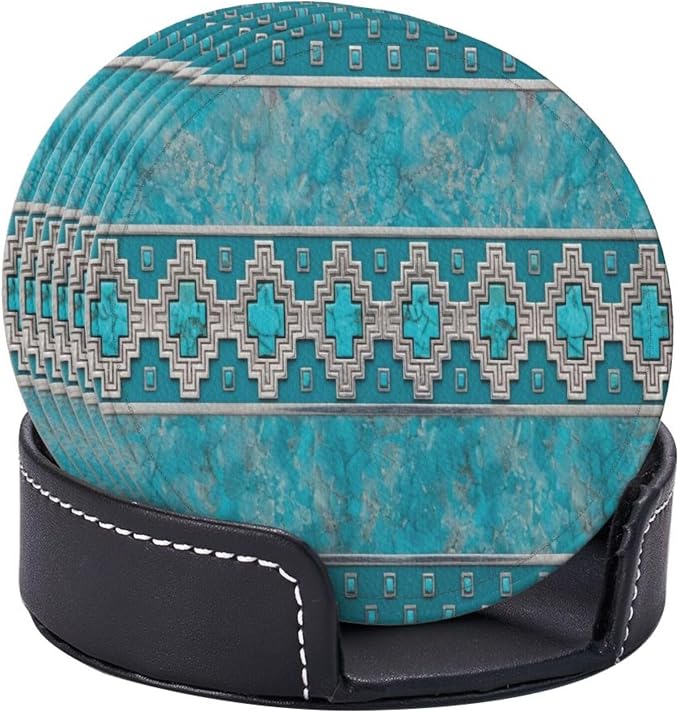 6 Pcs Silver Santa Southwest Turquoise Arizona Desert Western Lodge Leather - Image 6