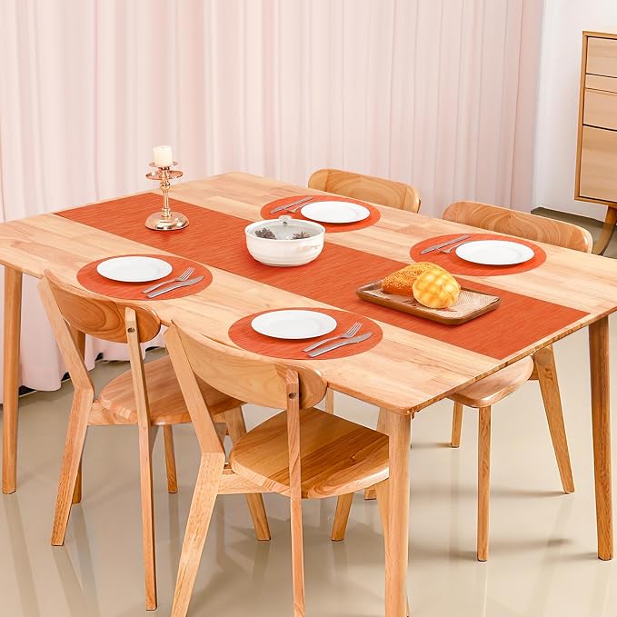 Table Runner 72 Inches Long, Vinyl Woven Heatproof Table Runners | Washable - Image 5