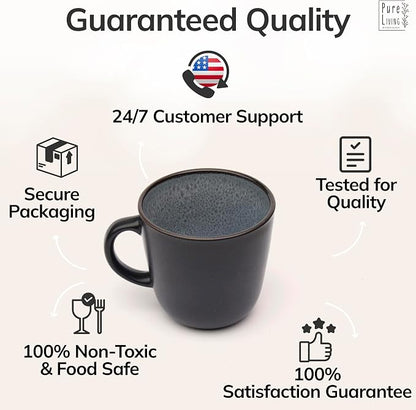 Large Stoneware Coffee Mugs Set of 4, 15.6 oz Coffee Cups - Image 4