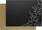 Royalty Art Black Boho Placemats, 4 Pc. Set, Non-Slip Cork Backed, Wipeable Heat Resistant Surface for Kitchen and Dining Table Protection, Cute Floral Pattern for Farmhouse or Rustic Decor