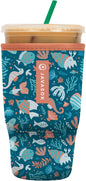 Sok It JavaSok Iced Coffee & Cold Soda Insulated Neoprene Cup Sleeve (Reef Life, Large: 30-32oz)