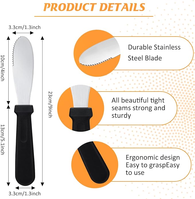 12 Pcs Butter Spreader Knives Wide Blade Stainless Steel Cheese Spreader Knife - Image 2