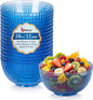 bUCLA 12 PCS Plastic Cereal Bowls Set - 28 Oz Clear Blue Disposable Vertical by BUCLA