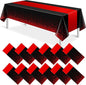 MASHAN 12Pcs Black and Red Tablecloth Party Decorations, Plastic Black Table by MASHAN