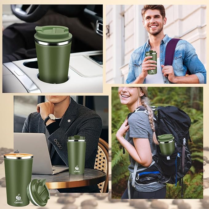 Insulated Travel Coffee Mug Reusable Coffee Tumbler Cup - Image 5