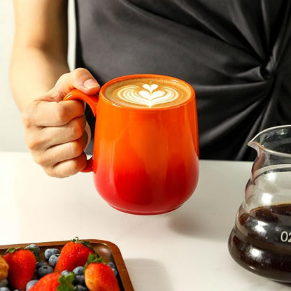 HASENSE Set of 4 Ombre Coffee Mugs, 15oz Large Ceramic Cups – Dishwasher & - Image 4