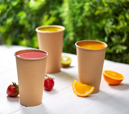GUSTO [16 oz. - 200 Count Kraft Disposable Paper Cups, Hot Coffee Cups Brown - Image 3