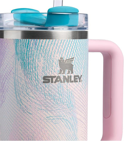 STANLEY Quencher H2.0 Flow State Tumbler, 30 oz, Sea Glass Plume | Handle and - Image 2