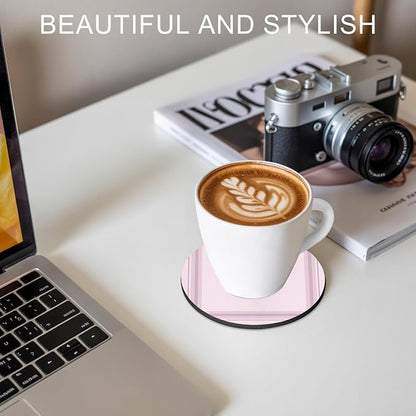 Pink Grid Coasters Set of 6 Absorbent Coasters - Image 8