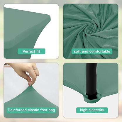 8FT Table Cloth for Rectangular Fitted Events Stretch Turquoise Stone Table Covers Washable Spandex Tablecloth Protector for Party, Wedding, Cocktail, Banquet, Festival