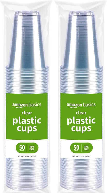 Amazon Basics Disposable Clear Plastic Cups by AmazonBasics